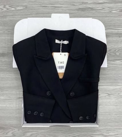 KS1380 - ÁO KHOÁC VEST FORM LỬNG - MÀU ĐEN