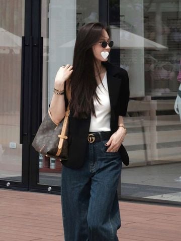 KS1391 - ÁO VEST TAY NGẮN - ĐEN (ÁO LẺ)