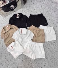 SKY9357 - SET POLO WANG NGẮN - ĐEN