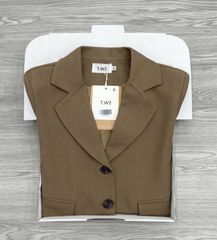 KS1390 - ÁO VEST TAY NGẮN - NÂU (ÁO LẺ)