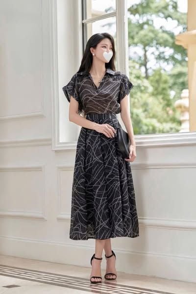 VGU1555 - SET ÁO - CHÂN VÁY DÀI  ( HÌNH ẢNH SÀN)