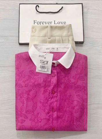 TB5877 - SET ÁO HỌA TIẾT HỒNG + QUẦN DÀI KEM (KHÔNG KÈM NỊT)