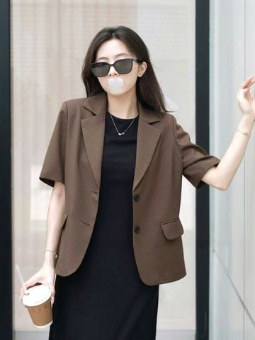 KS1390 - ÁO VEST TAY NGẮN - NÂU (ÁO LẺ)