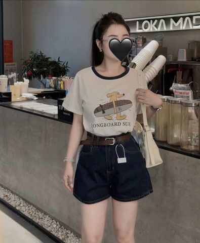 TB9175 - QUẦN SHORT JEAN ĐẬM - KÈM NỊT (Q.LẺ)