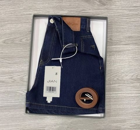 TB9175 - QUẦN SHORT JEAN ĐẬM - KÈM NỊT (Q.LẺ)
