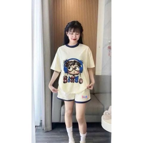 SKY9380 - SET BỘ NGẮN IN BÉ GÁI BIAGO - KEM