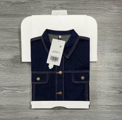 TB9409 - ÁO KHOÁC JEAN PHỐI NẮP TÚI (XANH ĐẬM)