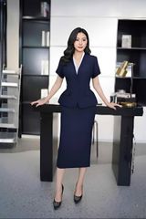 VGU1662 - SET CÔNG SỞ CC XANH ĐEN - KÈM KHĂN