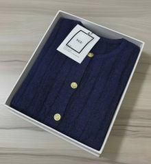 VGU1661 - ÁO LEN XANH ĐEN PHỐI NÚT (ÁO LẺ)