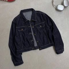 TB9409 - ÁO KHOÁC JEAN PHỐI NẮP TÚI (XANH ĐẬM)