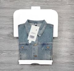 TB9410 - ÁO KHOÁC JEAN PHỐI NẮP TÚI (XANH NHẠT)