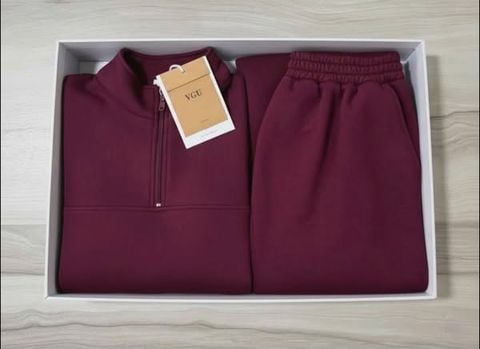 VGU1664 - SET THỂ THAO DÀI PHỐI KHÓA KÉO (ĐỎ TÍM)