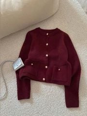 VGU1645 - SET ÁO LEN ĐỎ + CHÂN VÁY DÀI ĐEN