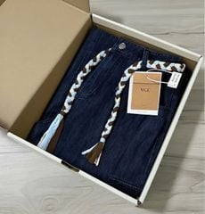VGU1666 - QUẦN JEAN RỘNG TÚI HỘP PHỐI DÂY (Q.LẺ)