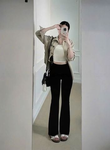 KS1472 - QUẦN DÀI ỐNG LOE - ĐEN (Q.LẺ)