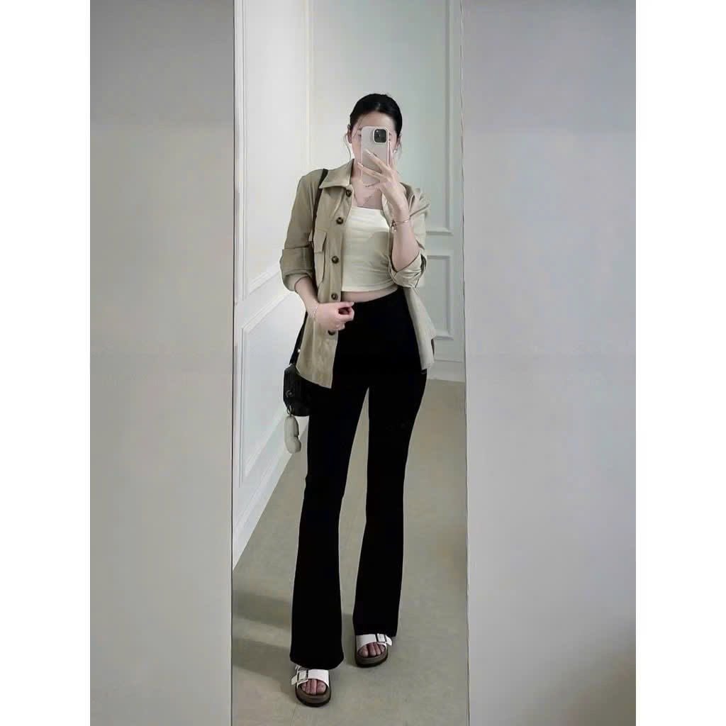 KS1472 - QUẦN DÀI ỐNG LOE - ĐEN (Q.LẺ)