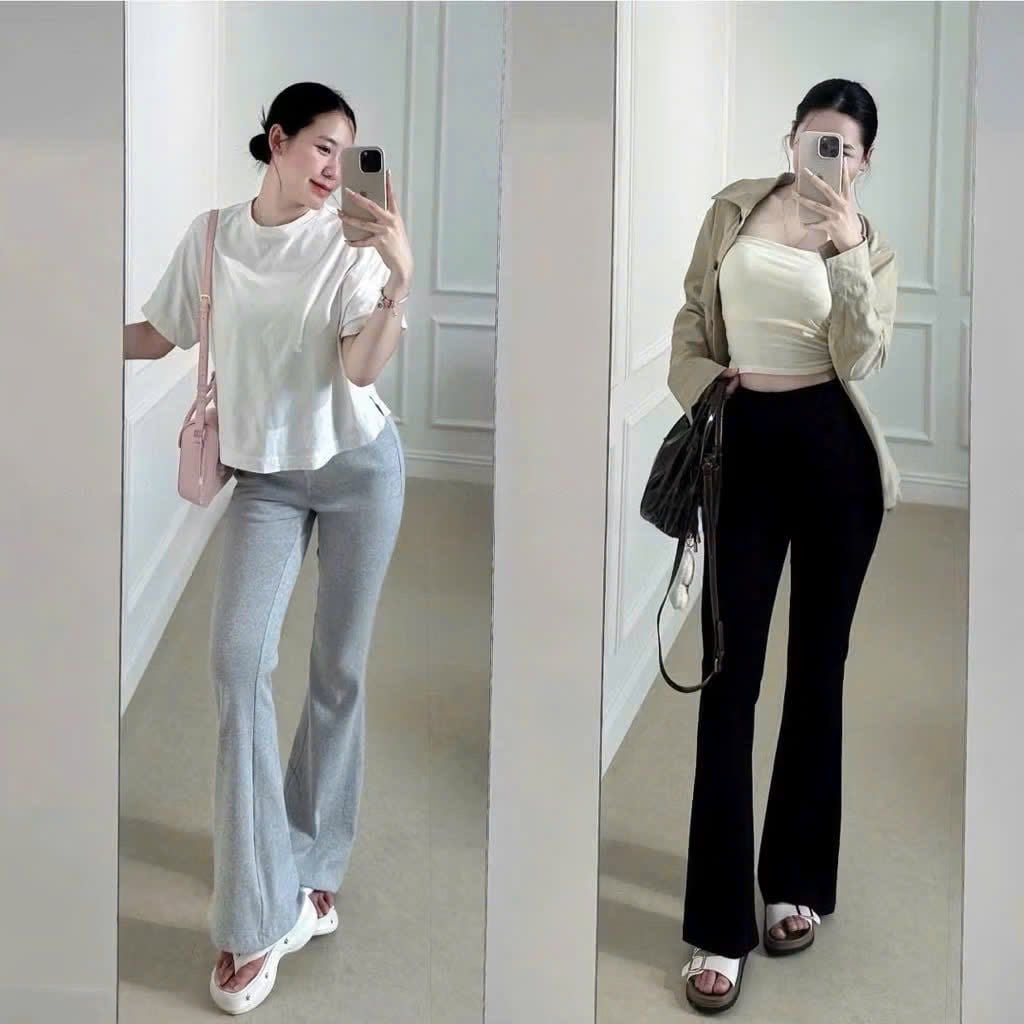 KS1472 - QUẦN DÀI ỐNG LOE - ĐEN (Q.LẺ)