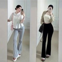 KS1472 - QUẦN DÀI ỐNG LOE - ĐEN (Q.LẺ)