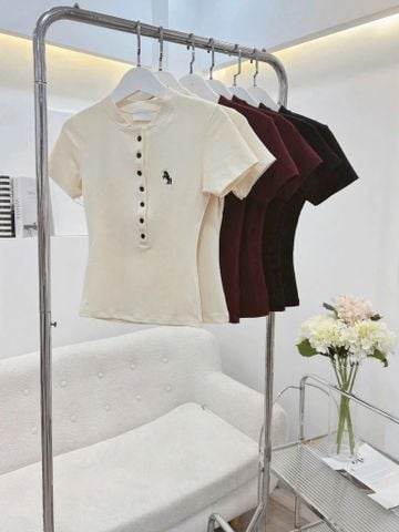 SKY9470 - ÁO THUN BODY THÊU NGỰA - TRẮNG (ÁO LẺ)