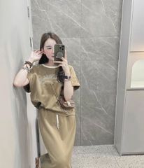 KS1479 - SET ÁO + CHÂN VÁY DÀI LOSANGELES - NÂU