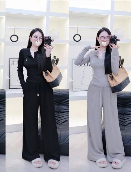 SHE4692 - SET BỘ TAY DÀI THÊU NGỰA (XÁM)