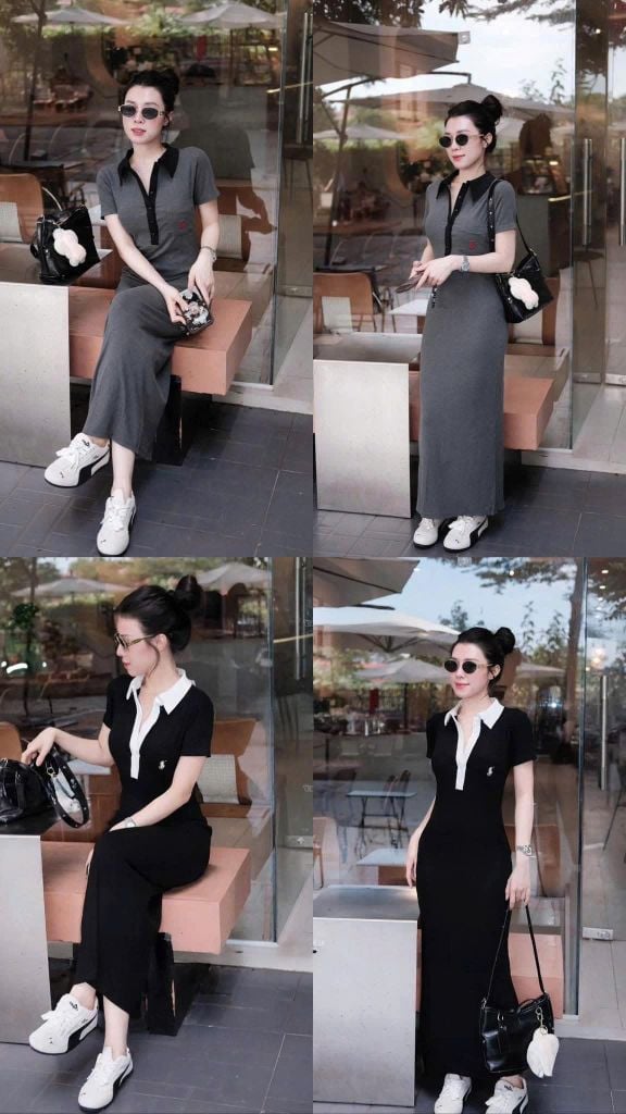SHE4700 - ĐẦM DÀI BODY THÊU NGỰA (XÁM)
