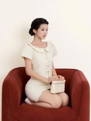 VGU1671 - SET NGẮN CỔ SEN (KEM)