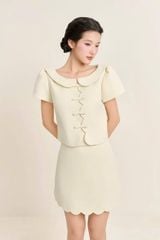 VGU1671 - SET NGẮN CỔ SEN (KEM)