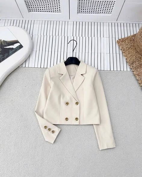 TB5909 - ÁO KHOÁC VEST FORM LỬNG - KEM (ÁO LẺ)