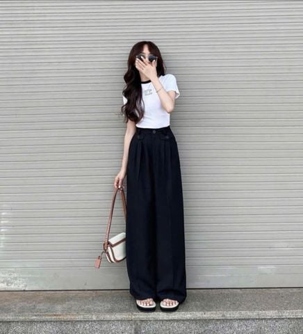 SKY9587 - QUẦN DÀI PHỐI NẮP TÚI - XANH ĐEN (Q.LẺ)