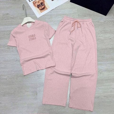 KS1550 - SET BỘ THUN DÀI MIUMIU - MÀU HỒNG (ẢNH SÀN)