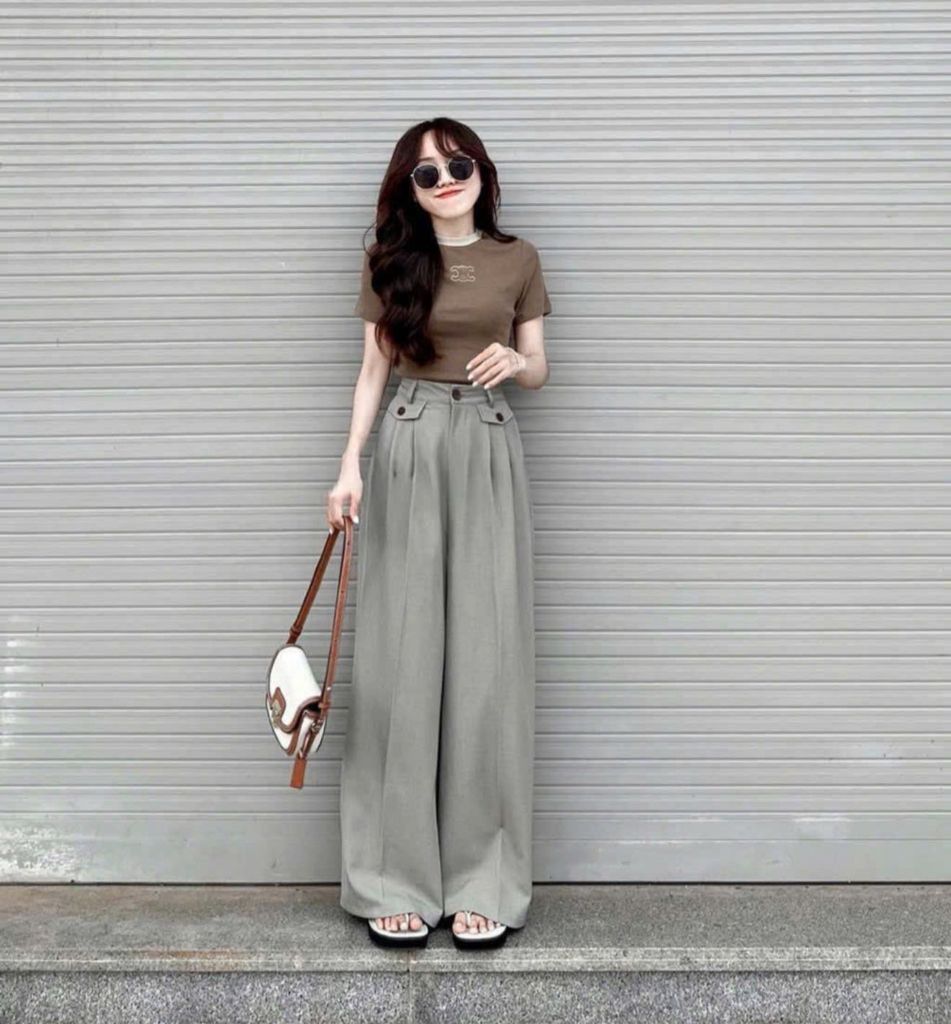 SKY9585 - QUẦN DÀI PHỐI NẮP TÚI - NÂU DA (Q.LẺ)