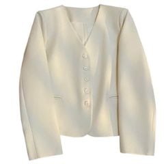 KS1527 - ÁO KHOÁC PHỐI NÚT KEM (ÁO LẺ)