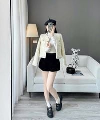 KS1506 - ÁO KHOÁC DẠ CAOCAP TRẮNG KEM (ÁO LẺ)