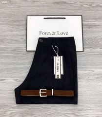 KS1542 - QUẦN SHORT ĐEN - KÈM NỊT (Q.LẺ)