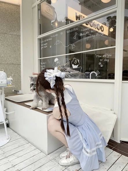 VGU1839 - ĐẦM NGẮN SỌC XANH PHỐI CỔ