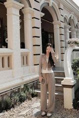 VGU1844 - SET ÁO KHOÁC + ÁO 3 LỖ + QUẦN DÀI (NÂU)