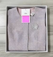 VGU1845 - ÁO DẠ SÁT NÁCH PHỐI HOA (HỒNG TÍM)