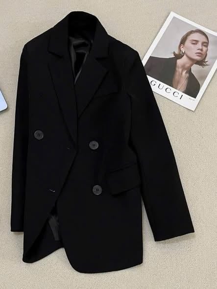 TB9552 - ÁO KHOÁC VEST FORM DÀI ĐEN (ÁO LẺ)