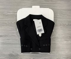 TB9552 - ÁO KHOÁC VEST FORM DÀI ĐEN (ÁO LẺ)