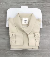 KS1494 - ÁO MĂNG TÔ FORM NGẮN CỔ CAO (KEM)