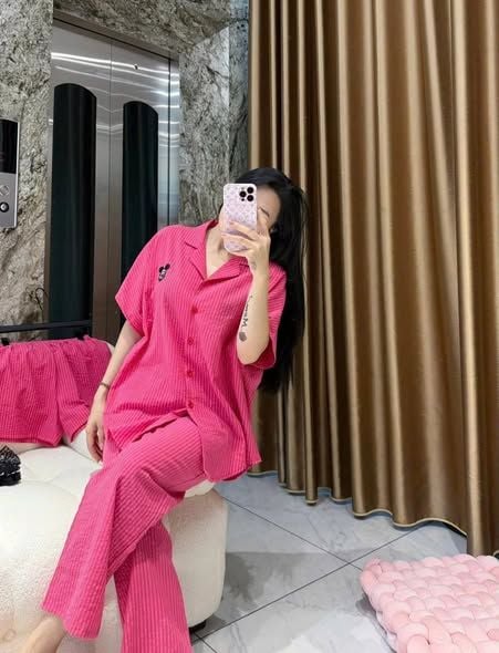 SHE4726 - SET BỘ CARO THÊU KITTY (HỒNG)