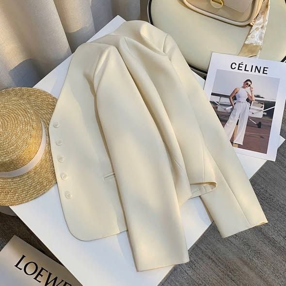 KS1527 - ÁO KHOÁC PHỐI NÚT KEM (ÁO LẺ)