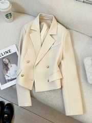 KS1552 - ÁO KHOÁC VEST NÚT KIM LOẠI (KEM)