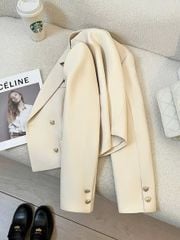 KS1552 - ÁO KHOÁC VEST NÚT KIM LOẠI (KEM)