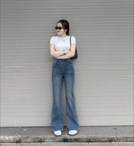 VGU1883 - QUẦN ỐNG LOE JEAN XANH (Q.LẺ)