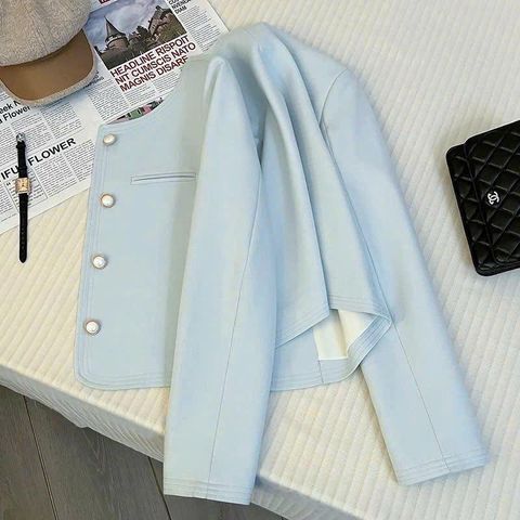 KS1568 - ÁO KHOÁC PHỐI NÚT (XANH)