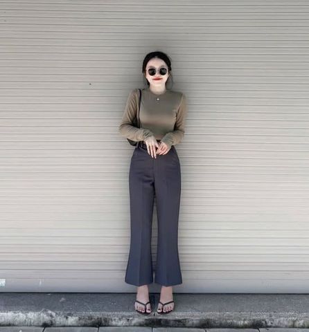 SKY5948 - QUẦN TÂY ỐNG LOE XÁM (Q.LẺ - KHÔNG KÈM NỊT)