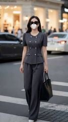 TB9566 - SET PHỐI NÚT KIM LOẠI SỌC XÁM