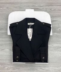 KS1557 - ÁO KHOÁC MĂNGTÔ CROPTOP (ĐEN - ÁO LẺ)